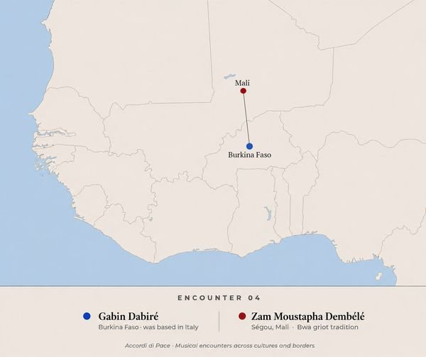 Locator map showing Burkina Faso, Mali and Rome
